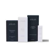 Aslan skin men's skincare for sensitive skin. The Ultimate Ritual set Featuring four high-performing, skincare formulations, providing a complete morning and night time routine to transform your skin health and boost your confidence.     The Ultimate Ritual includes:  Non-foaming Hydrating Gel Cleanser 150ml  Australian White Clay and Volcanic Ash Exfoliant 125ml  Restoring Eye Cream 15ml  Amino-charged Moisturiser 100ml
